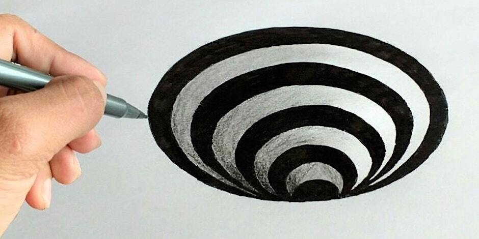 Optical Illusion Art Drawing Classes, All Ages are Welcome